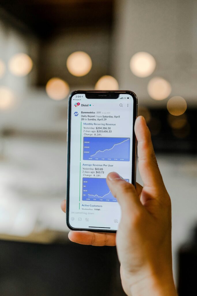 Scrolling through metrics on an iphone
